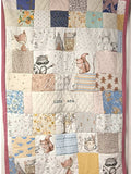 Patchwork EMLÉK-takaró babaruhából hímezve 130*200 cm