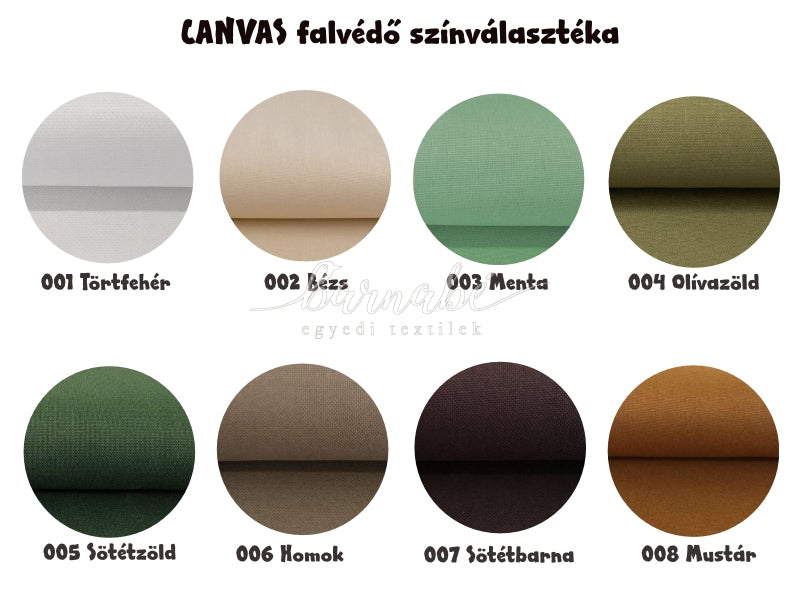 Steppelt, egyszínű, vastag vászon falvédő - választható színben