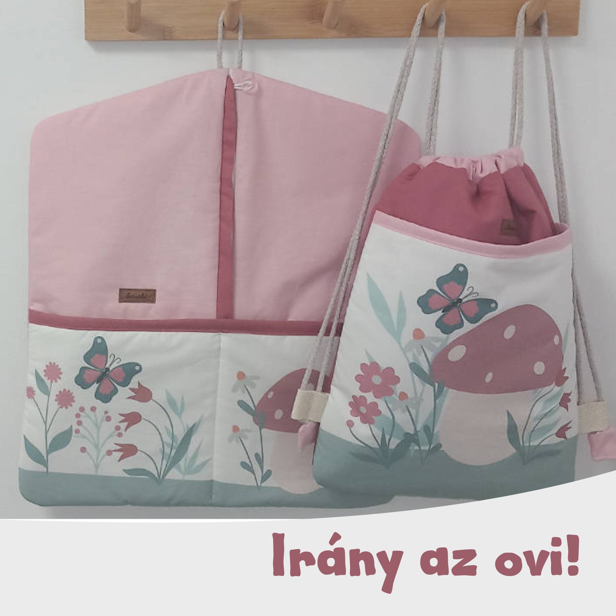 Virágos mintás oviszsák és tornazsák